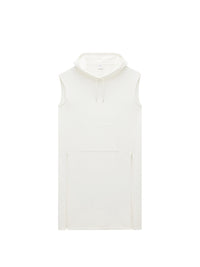 Cocoon fleece hooded Tunic - Heritage White