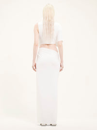 One shoulder crepe jersey long Dress - White