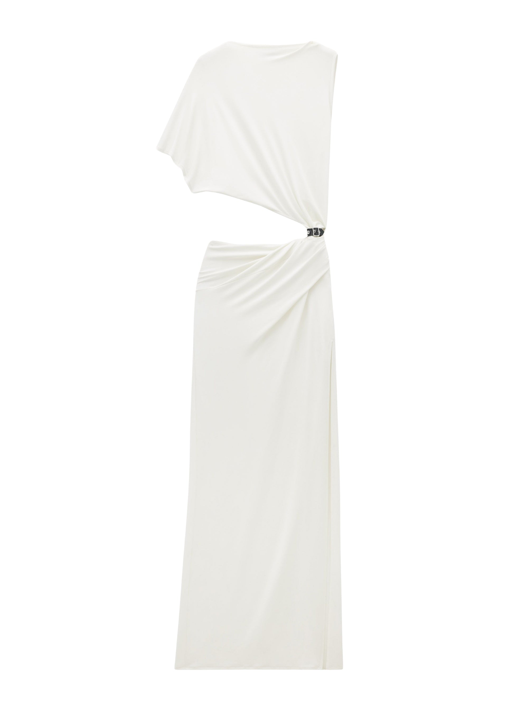 One shoulder crepe jersey long Dress - White