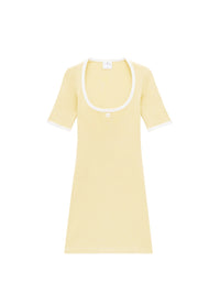 Holistic contrast Dress - Pollen & White
