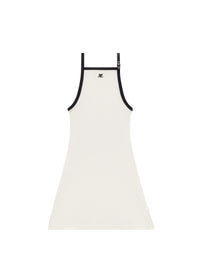 Buckle contrast Dress - White & Black
