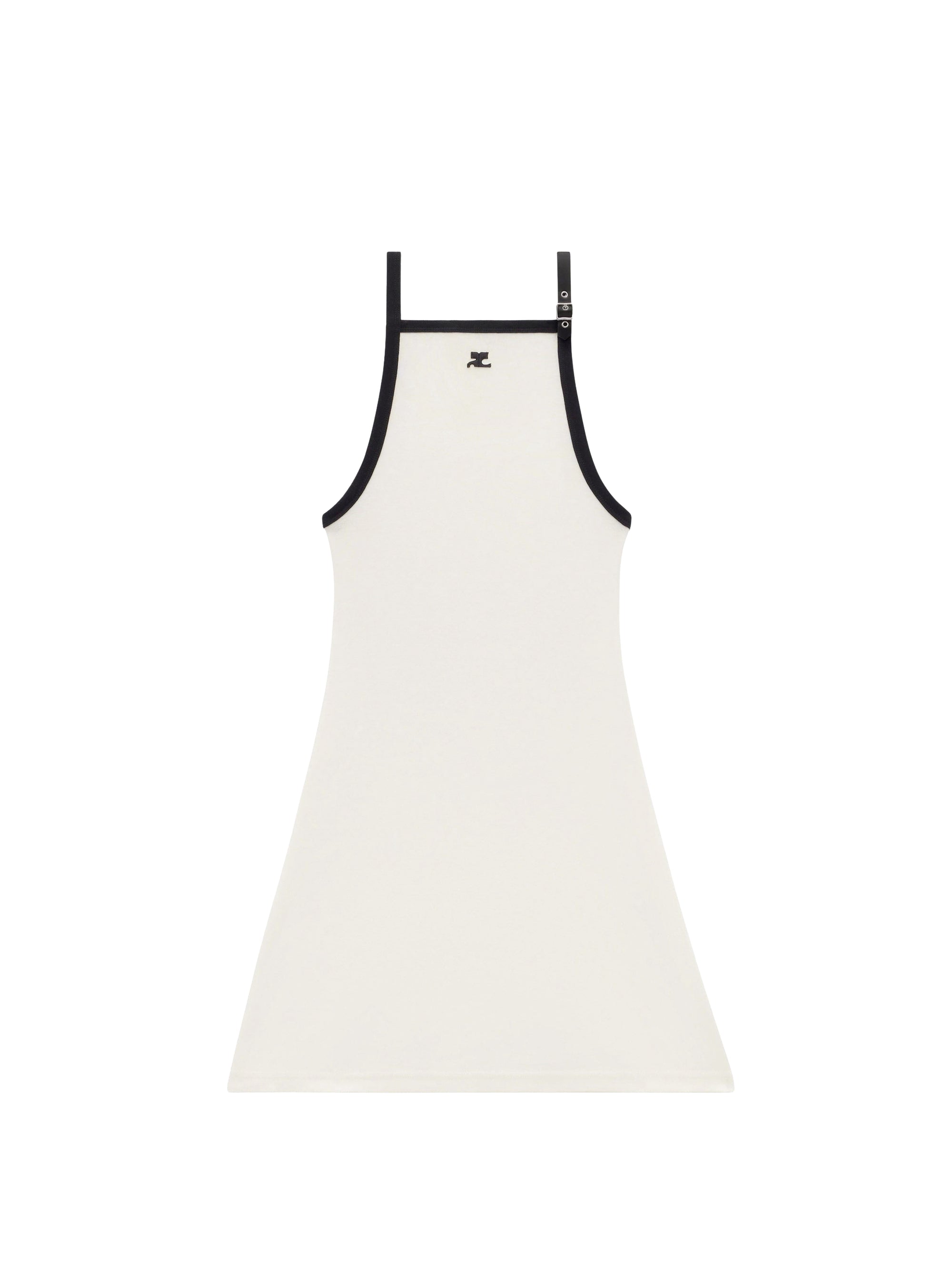 Buckle contrast Dress - White & Black