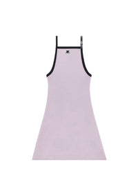 Buckle contrast Dress - Smocked Grey & Black