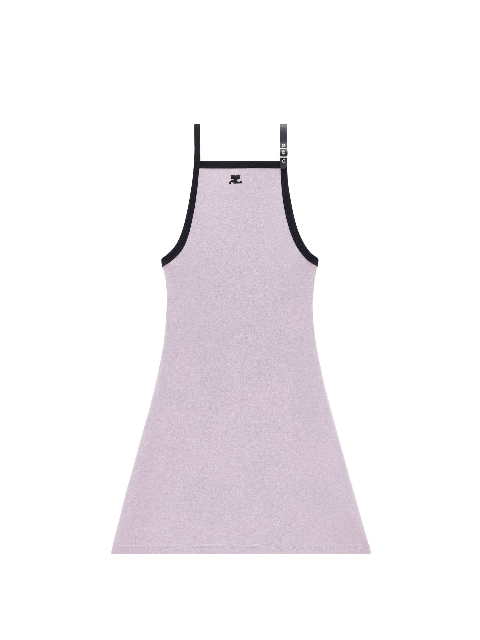 Buckle contrast Dress - Smocked Grey & Black