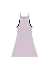 Buckle contrast Dress - Smocked Grey & Black