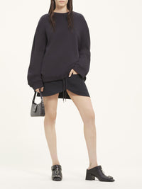 Elasticated fleece Sweater - Black