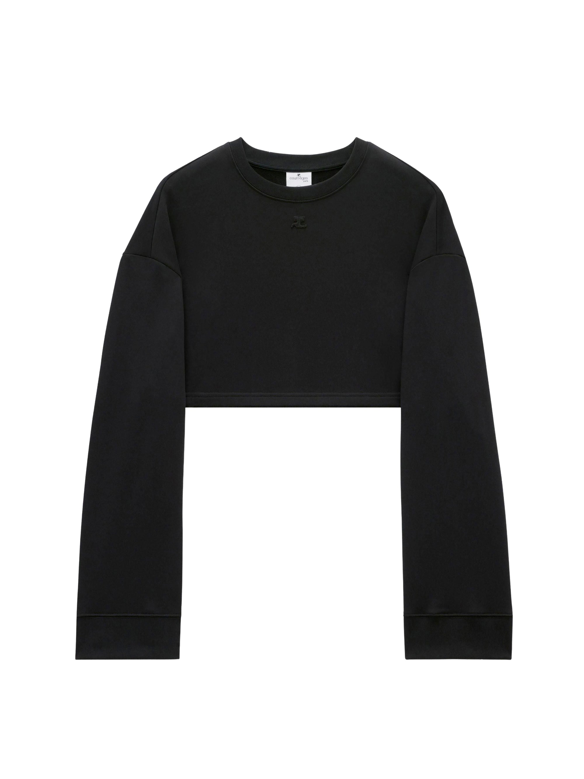 Cocoon fleece cropped Sweater - Black