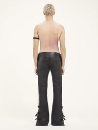 Sleeveless aura tulle Top - Brown