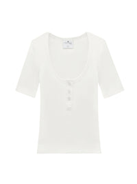 Holistic snaps 90's rib Top - Heritage White