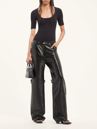 Holistic snaps 90's rib Top - Black