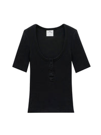 Holistic snaps 90's rib Top - Black