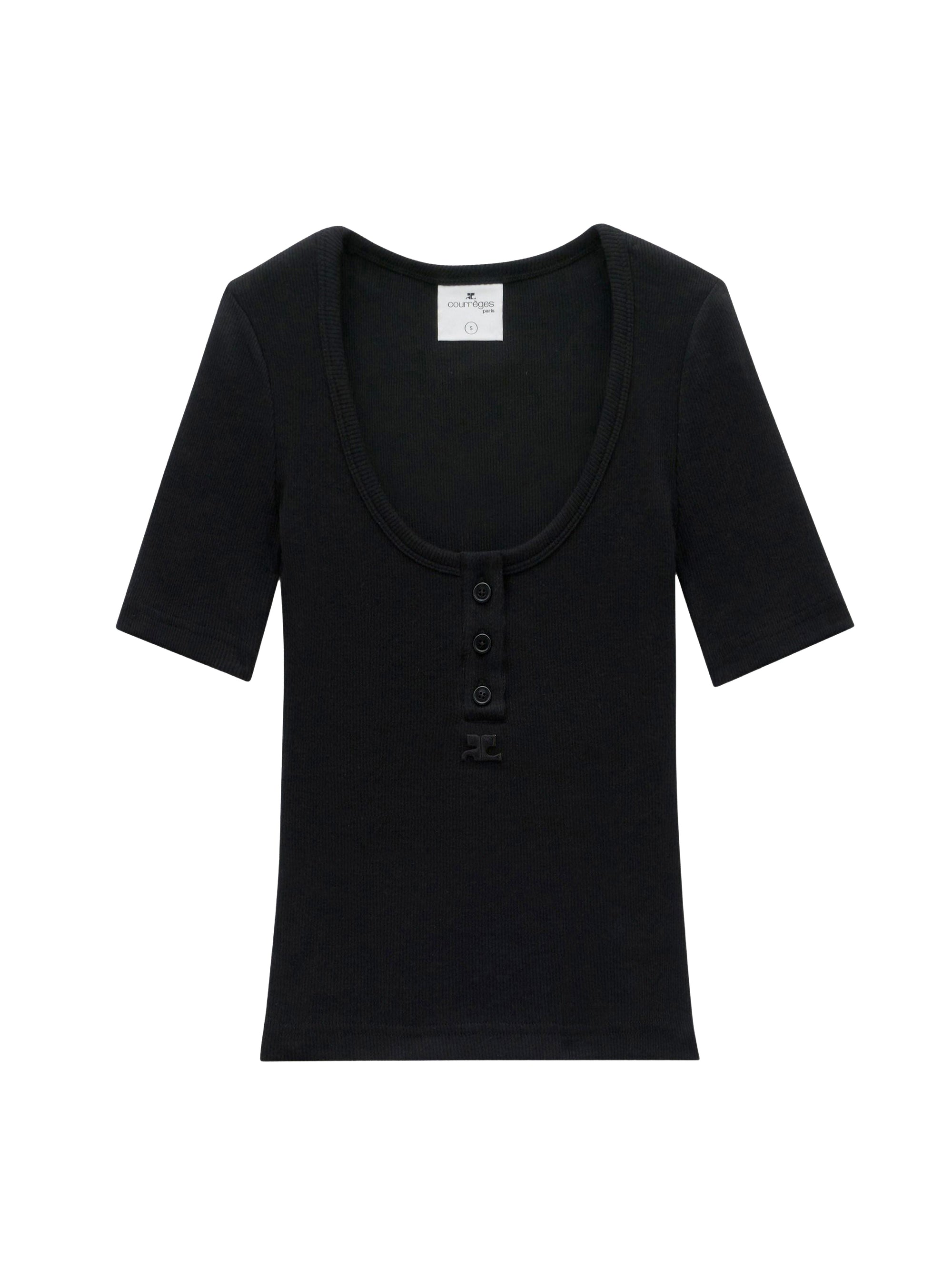 Holistic snaps 90's rib Top - Black