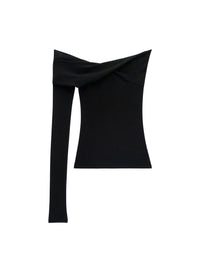 Twist crepe jersey Top - Black