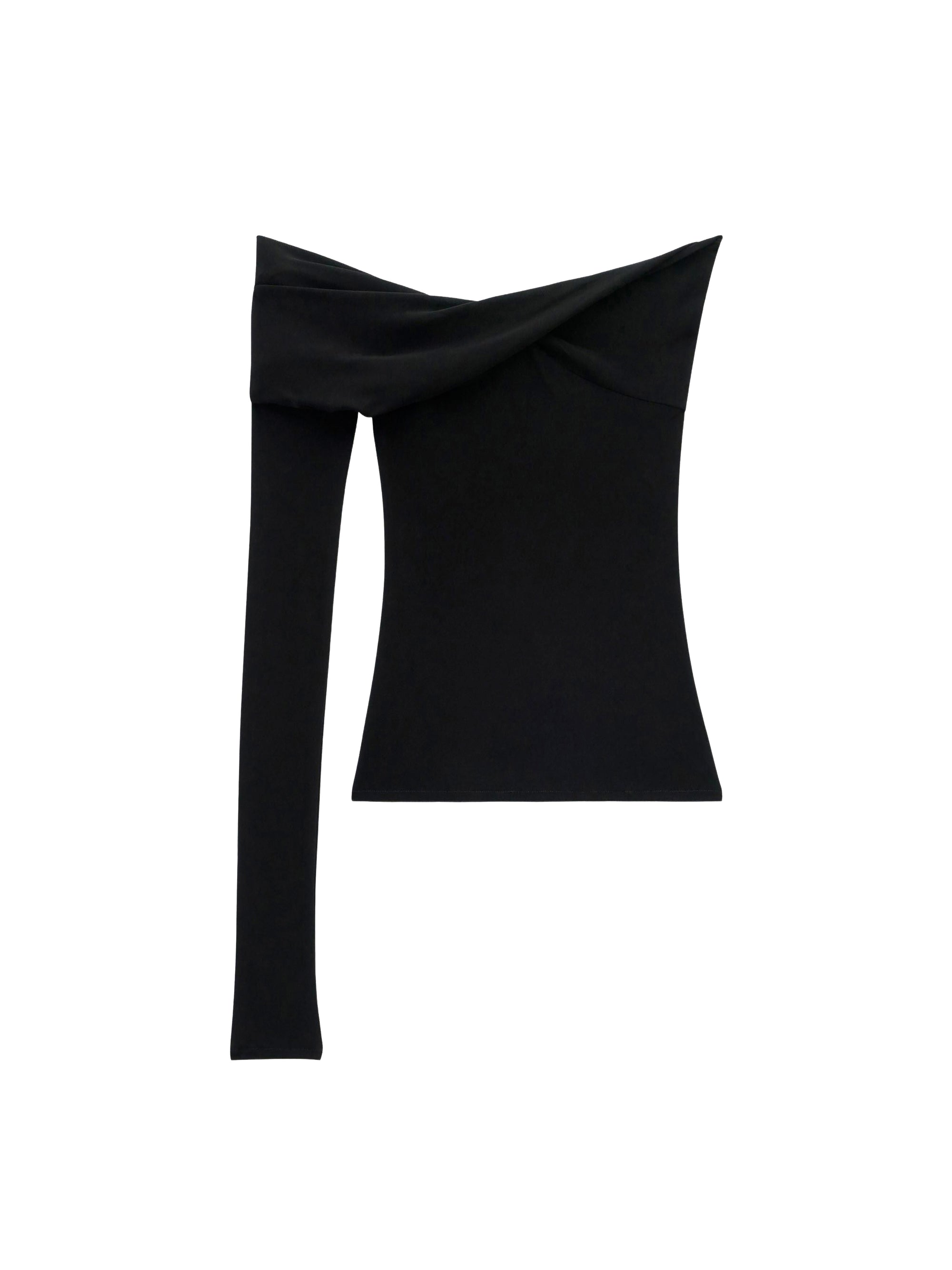Twist crepe jersey Top - Black