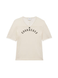 Baseball printed mesh T-Shirt - Natural