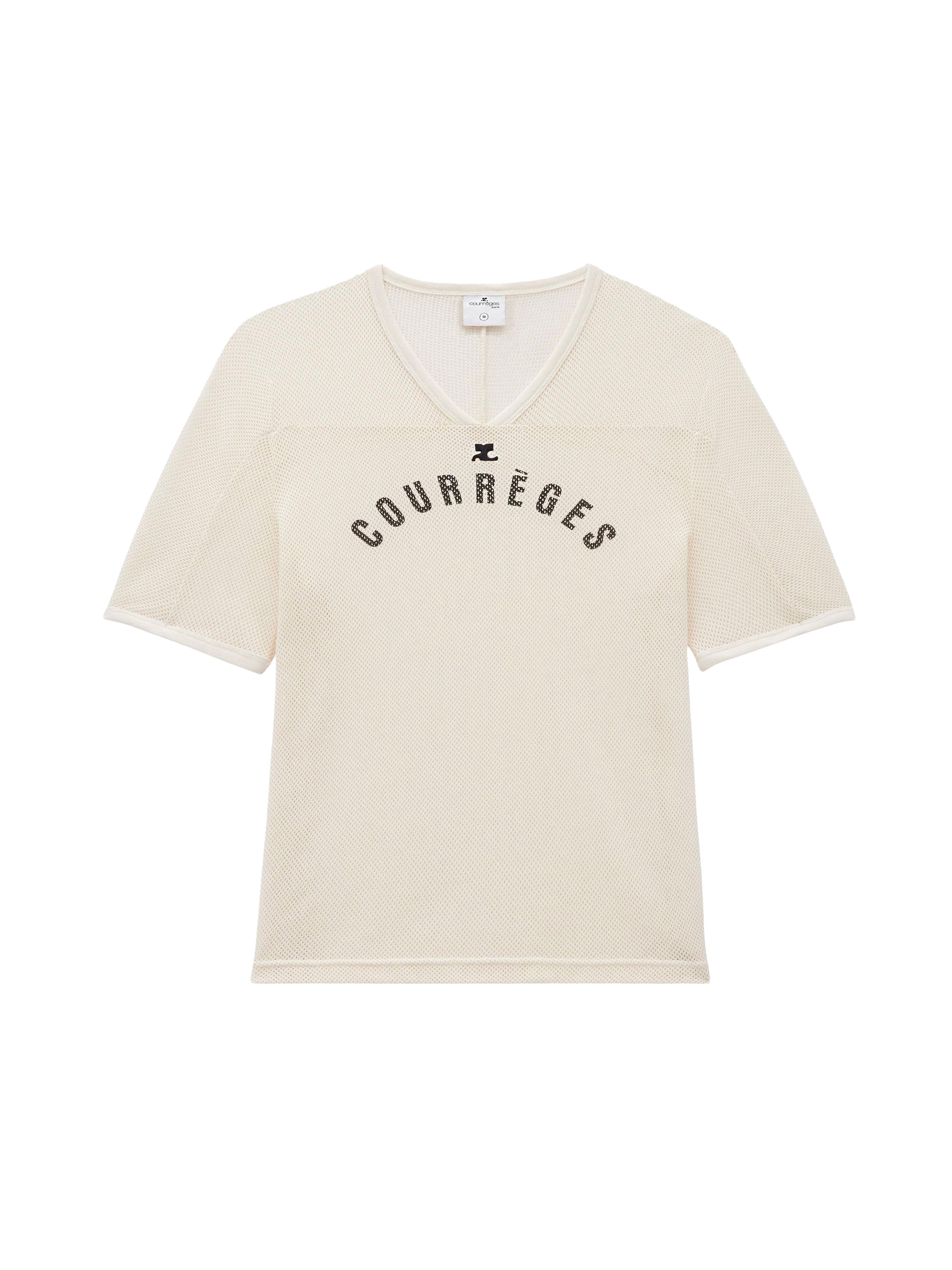 Baseball printed mesh T-Shirt - Natural