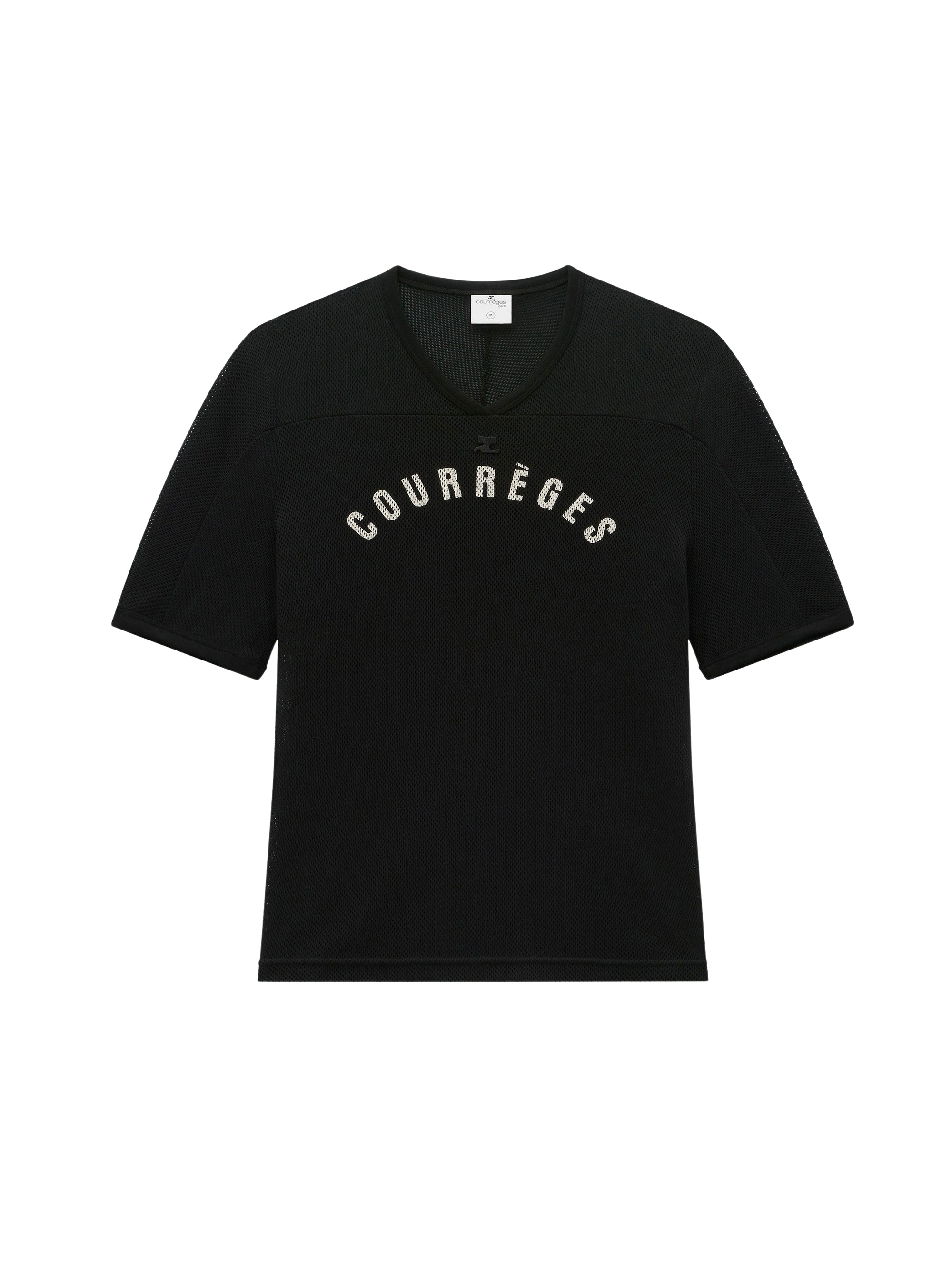 Baseball printed mesh T-Shirt - Black