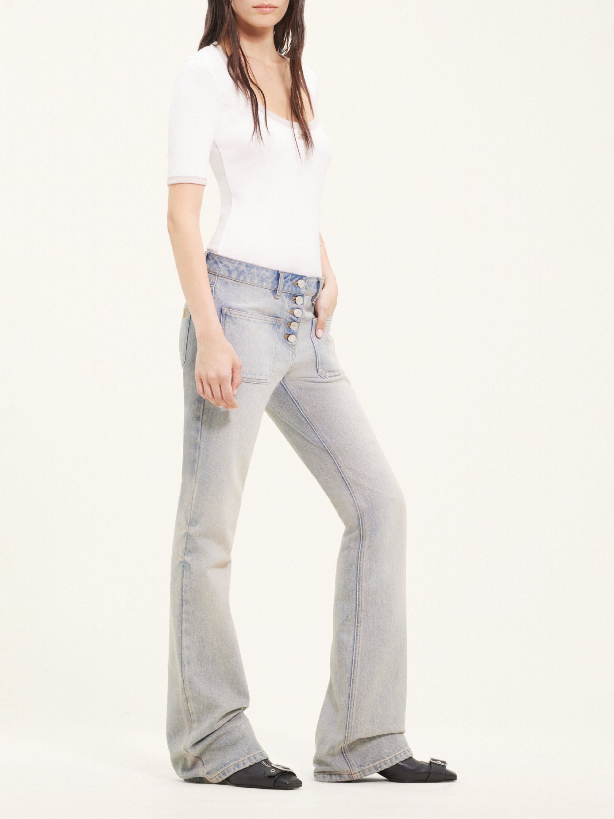 Holistic contrast T-Shirt - White & Oatmeal