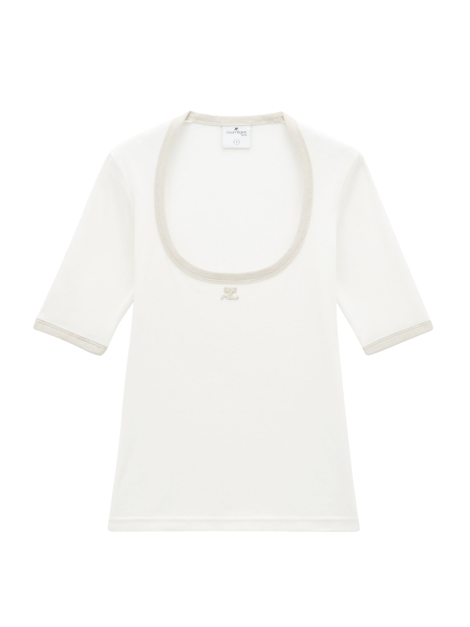 Holistic contrast T-Shirt - White & Oatmeal