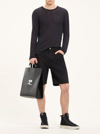 Mesh long sleeves T-Shirt - Black