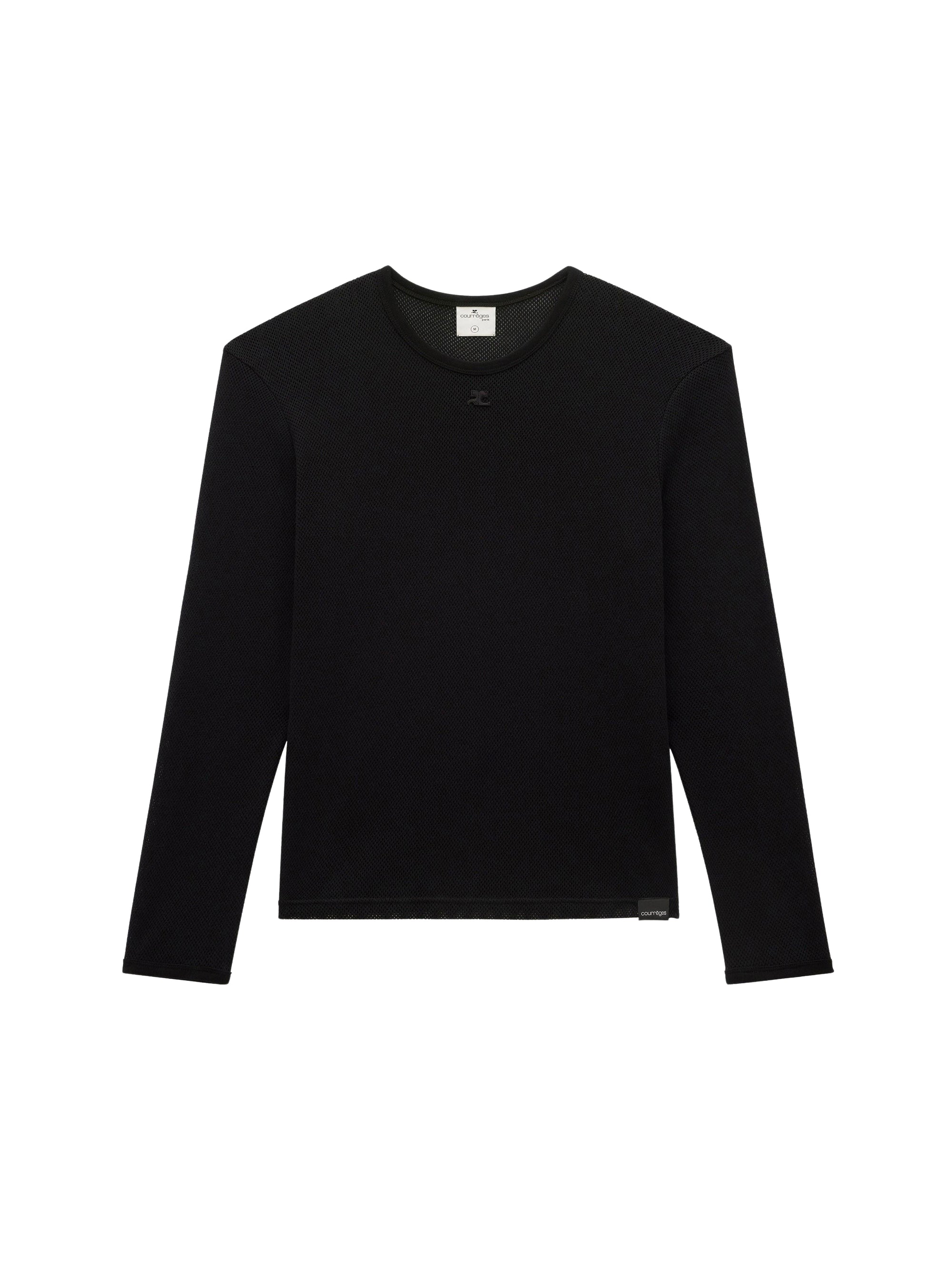 Mesh long sleeves T-Shirt - Black