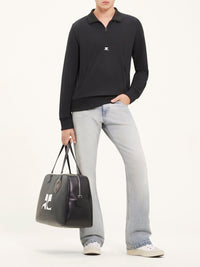 Interlock tracksuit zipped Polo - Black