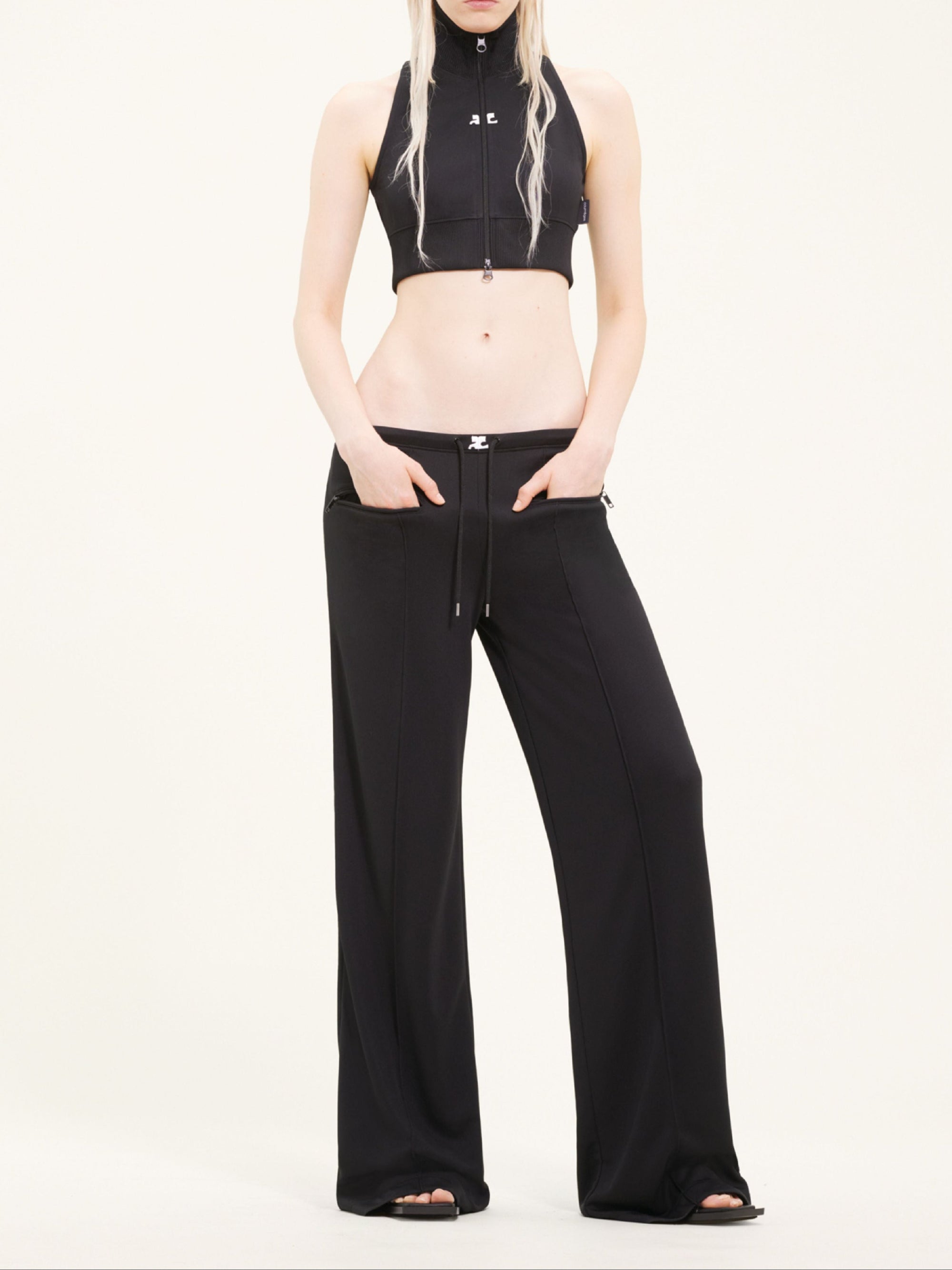 Interlock tracksuit cropped Vest - Black