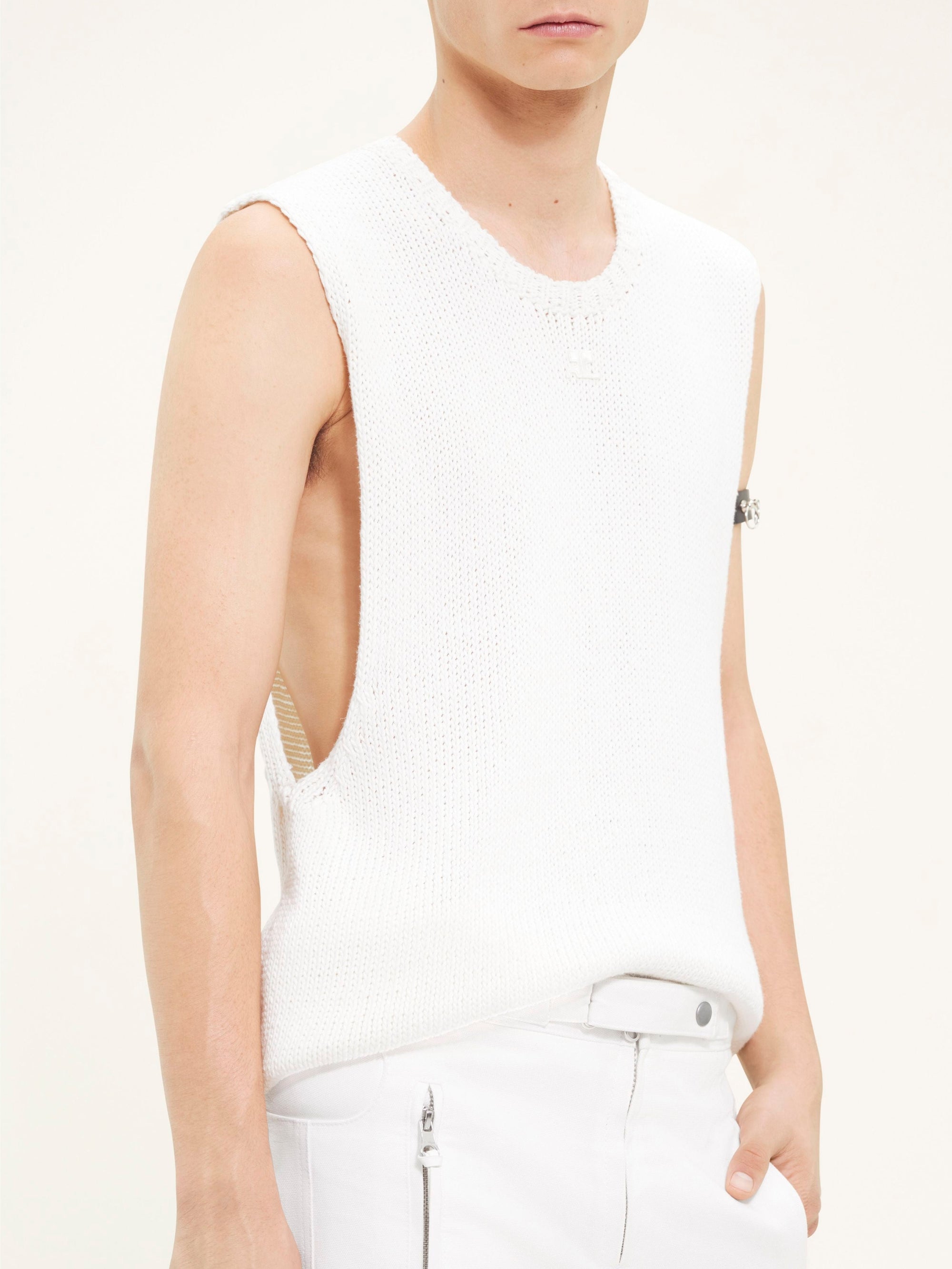 Round neckline tank Top - Heritage White