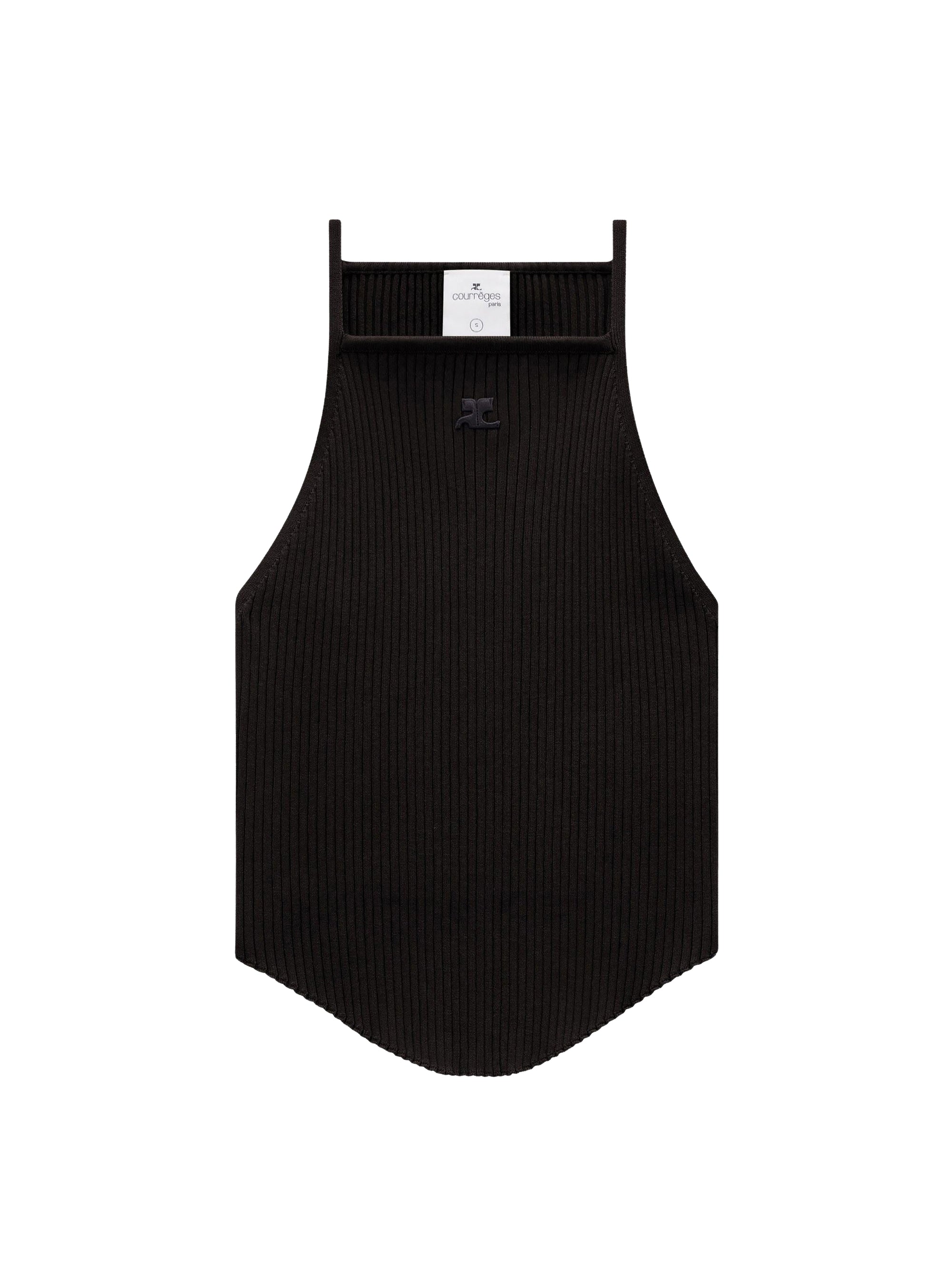 Holistic ribbed knit sleeveless Top - Black