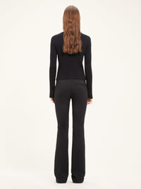 Zipped heritage light rib Cardigan - Black
