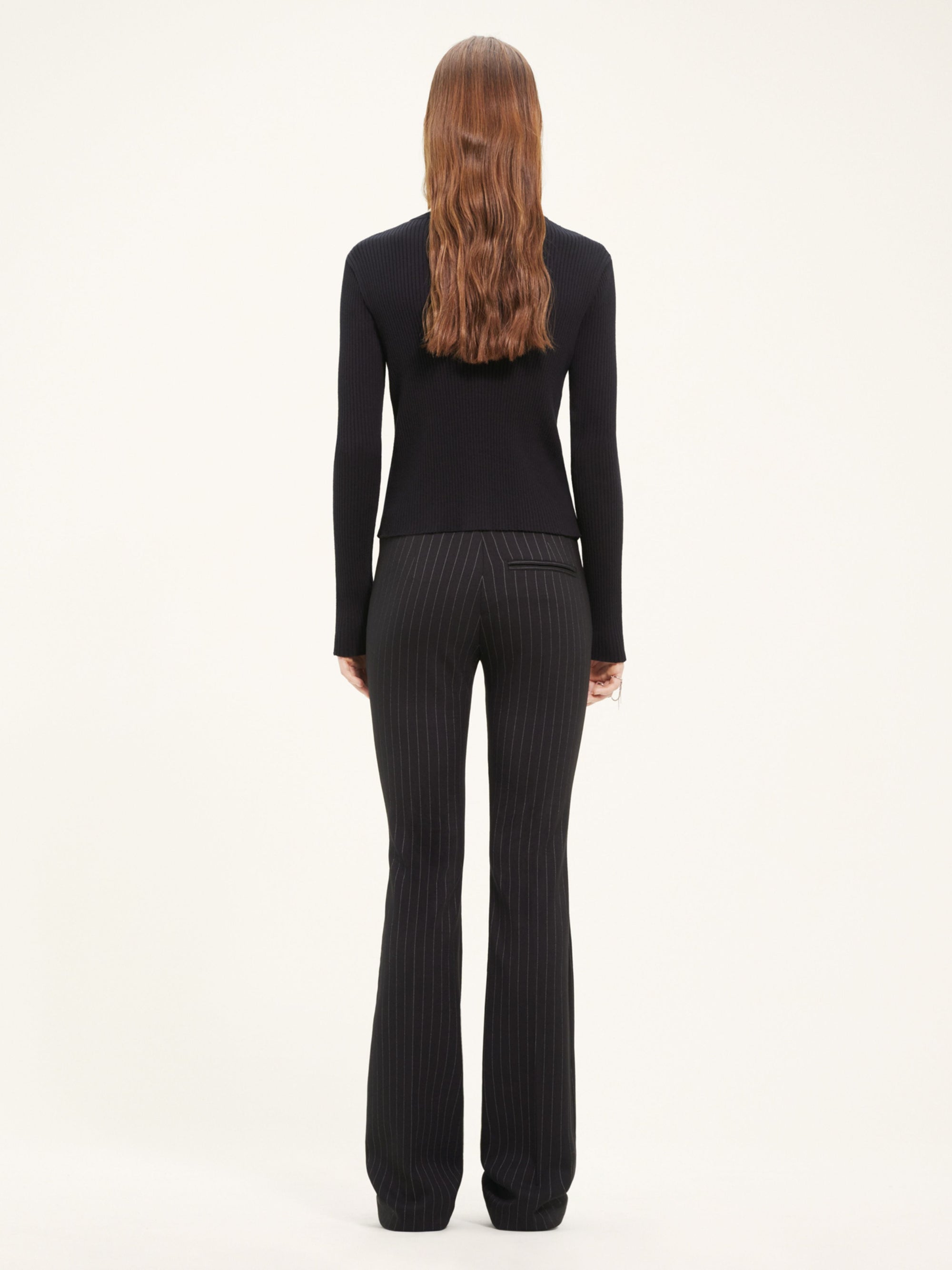 Zipped heritage light rib Cardigan - Black