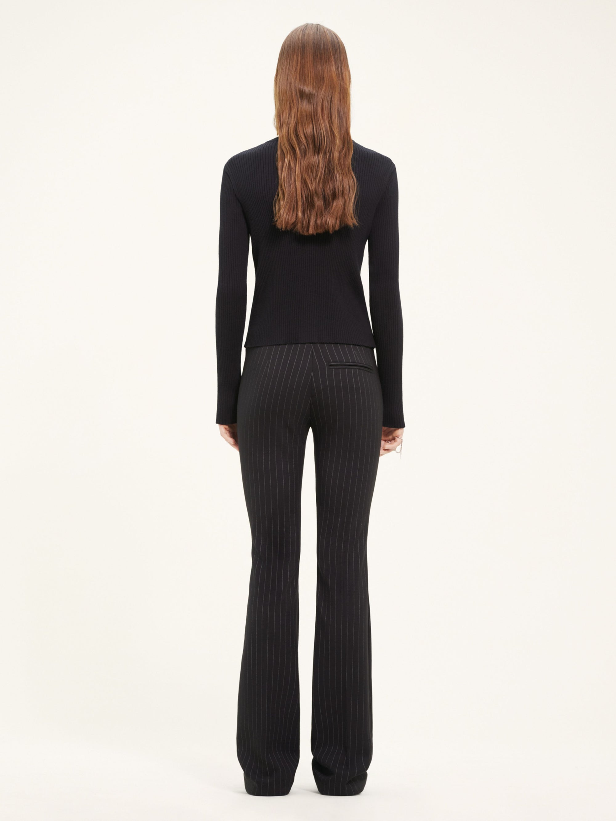 Zipped heritage light rib Cardigan - Black