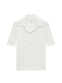 Iconic rib knit Polo - Heritage White