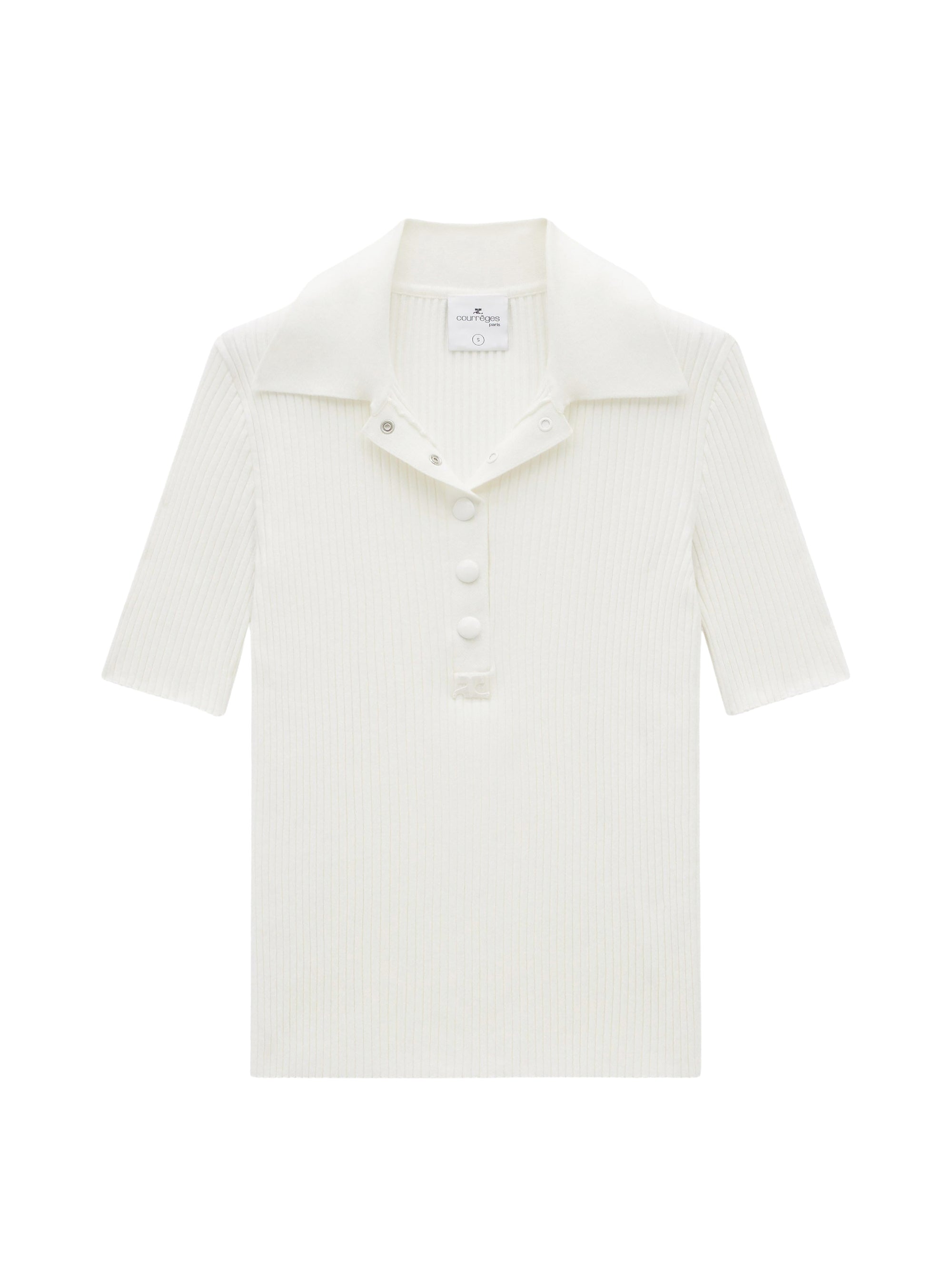 Iconic rib knit Polo - Heritage White