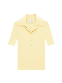 Iconic rib knit Polo - Pollen