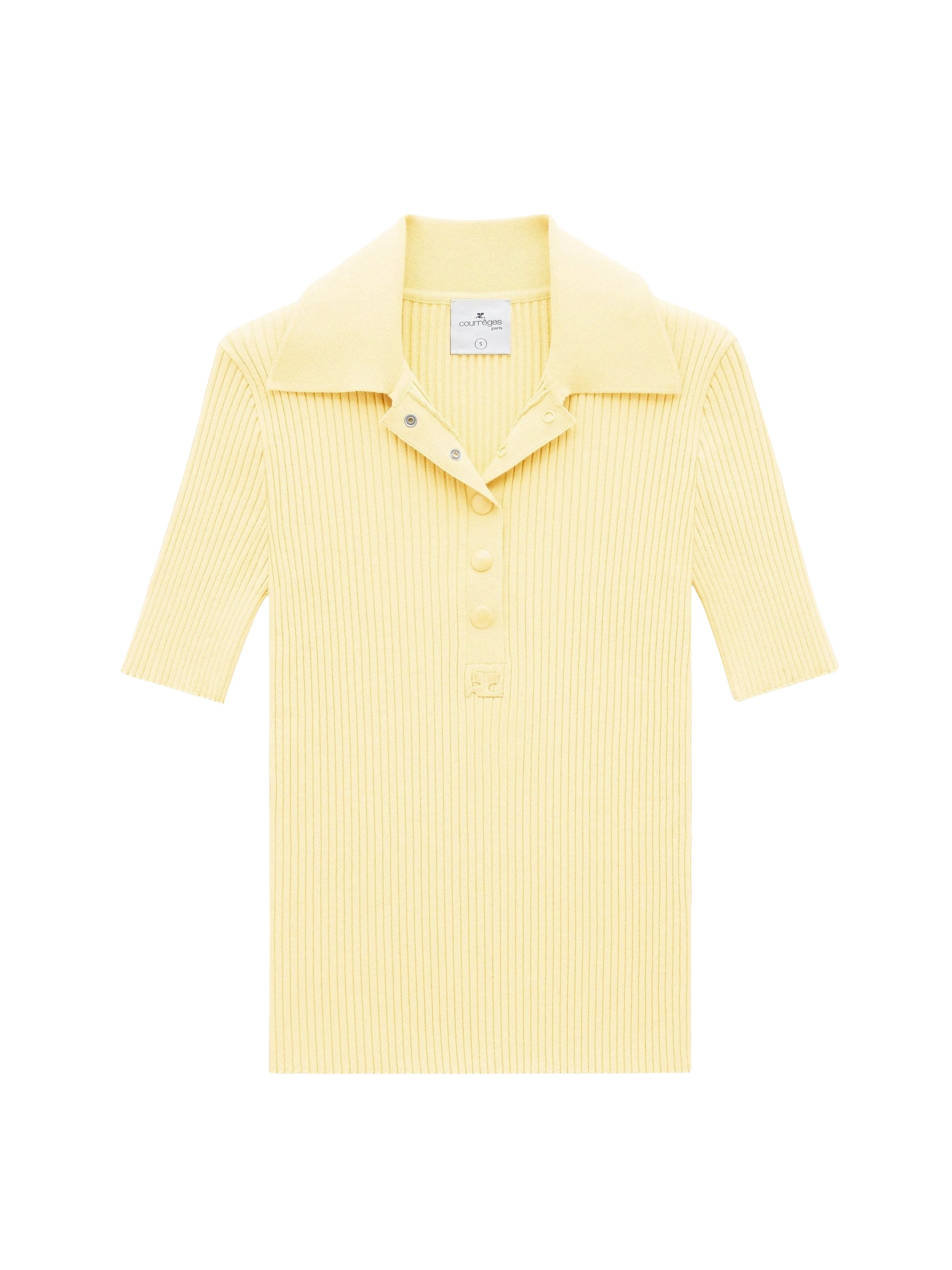 Iconic rib knit Polo - Pollen