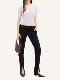Engineered light rib short sleeved Sweater - Mist