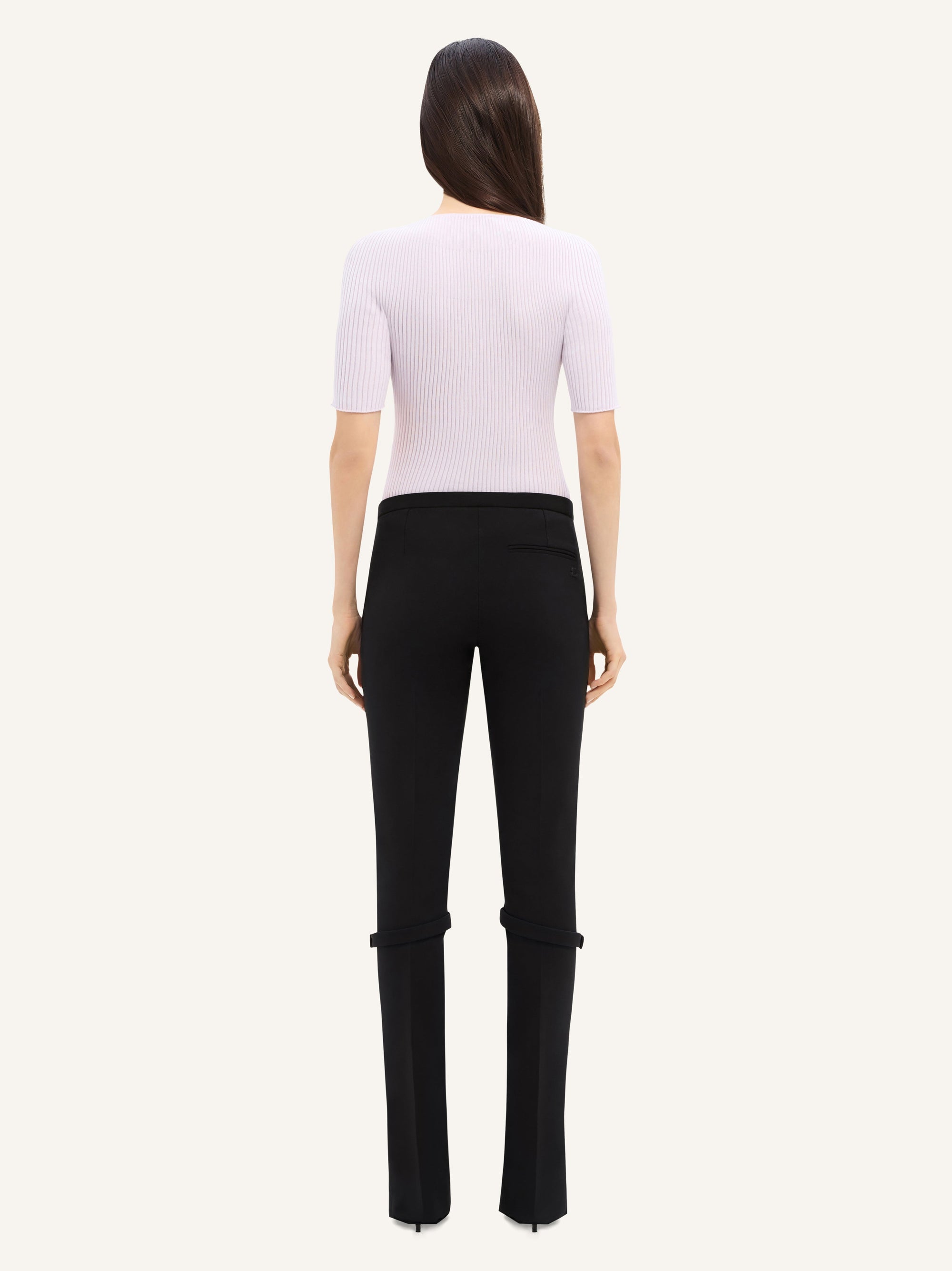 Engineered light rib short sleeved Sweater - Mist