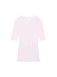 Engineered light rib short sleeved Sweater - Mist
