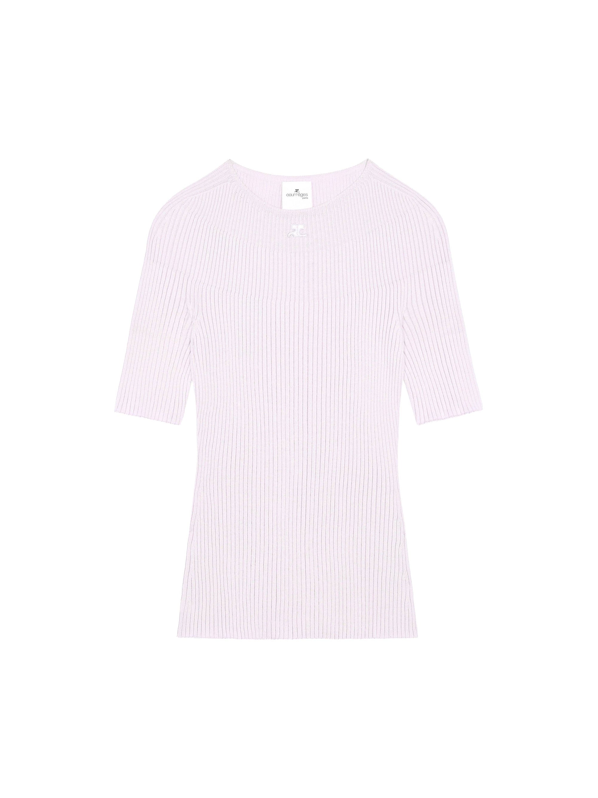 Engineered light rib short sleeved Sweater - Mist
