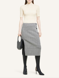 Solar light rib Sweater - White