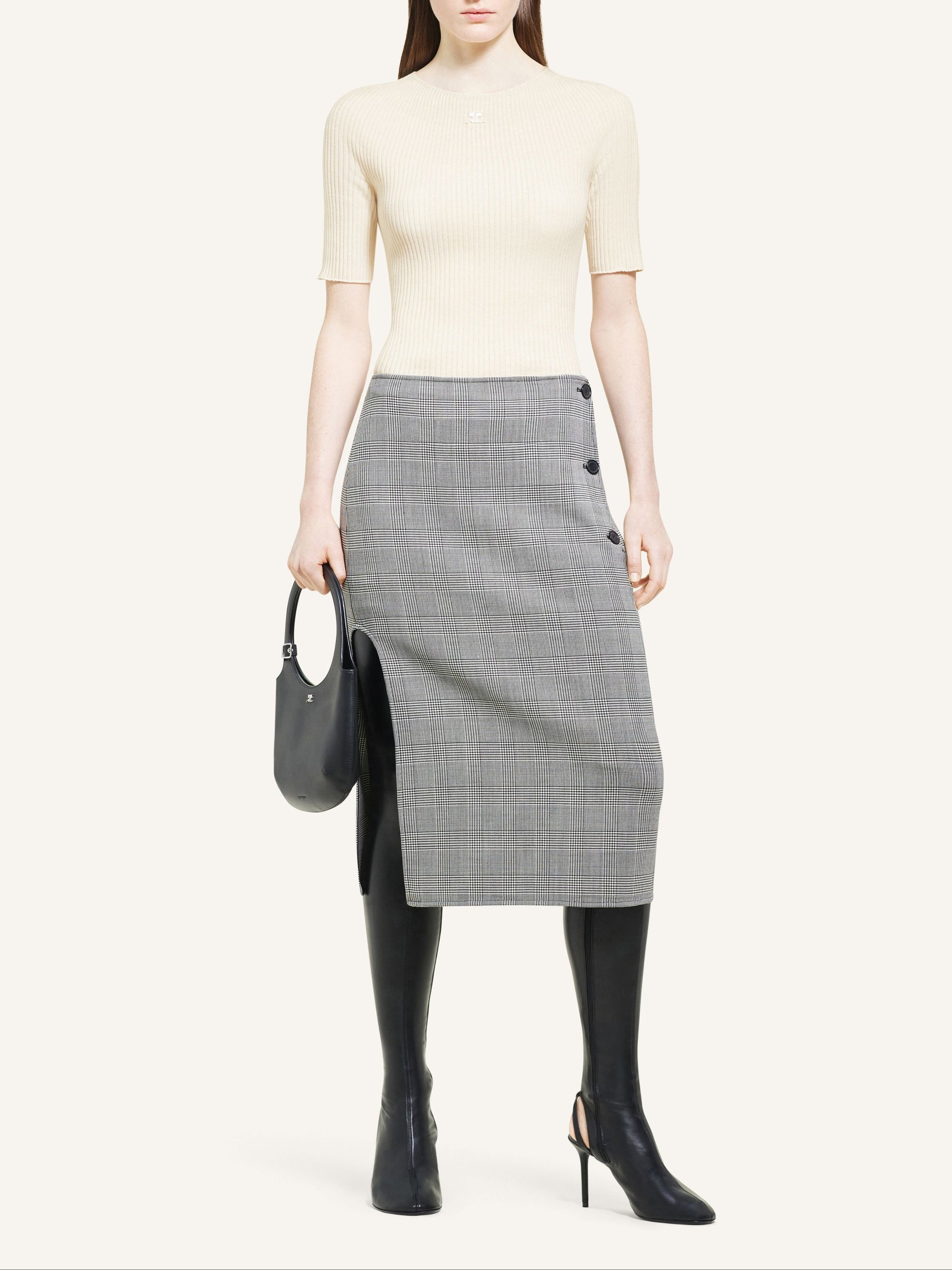 Solar light rib Sweater - Natural