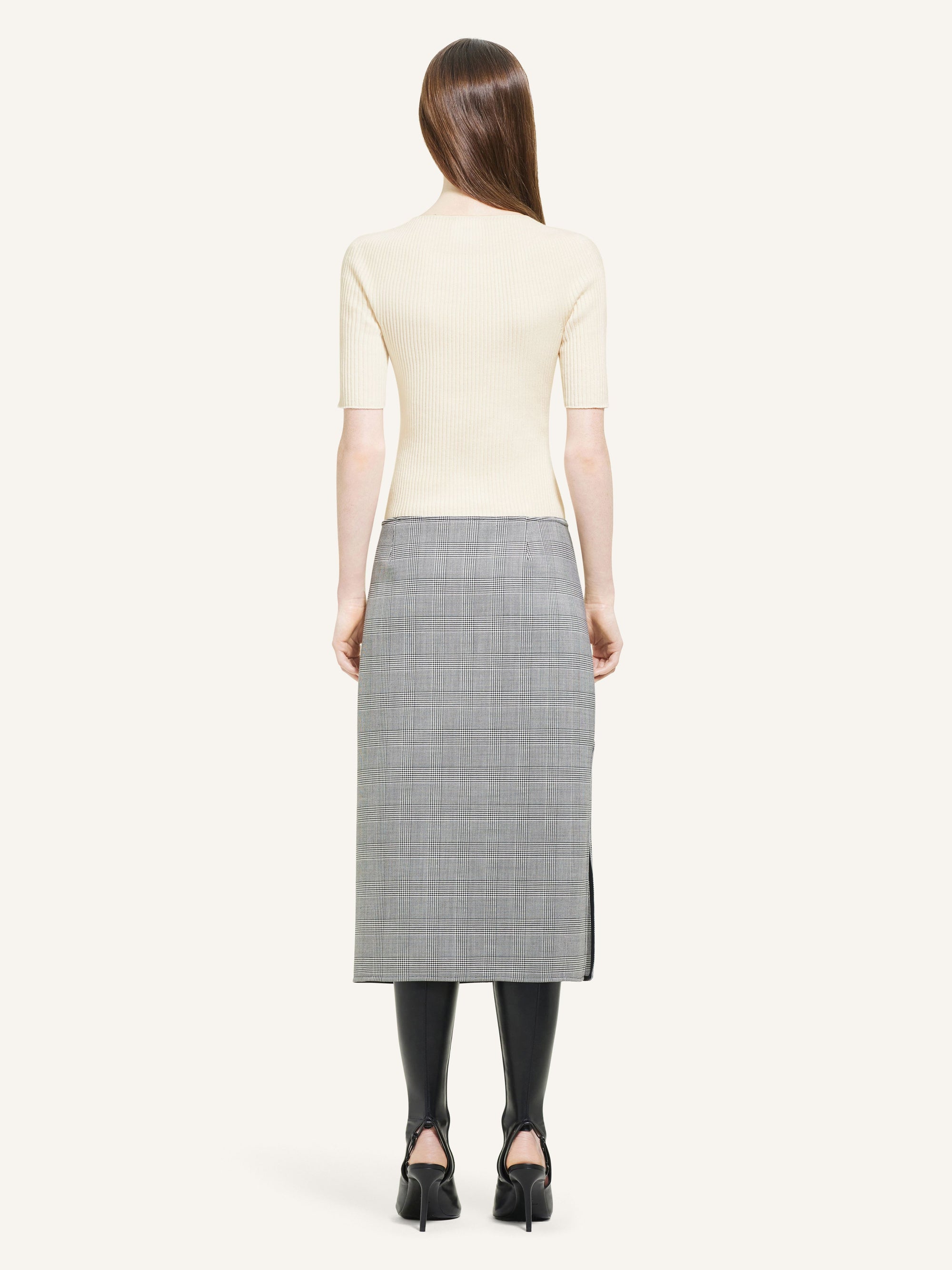 Solar light rib Sweater - White