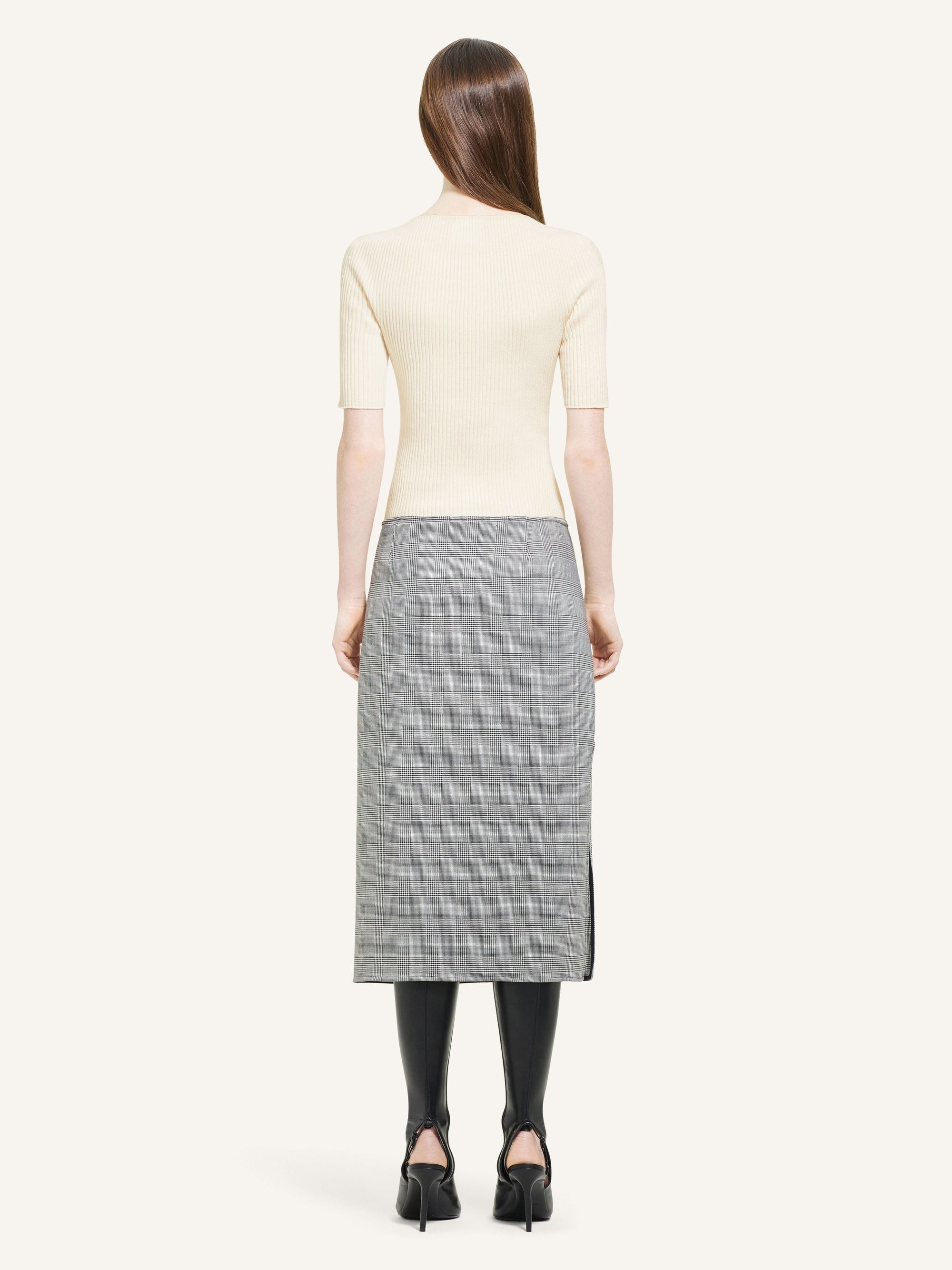 Solar light rib Sweater - Natural