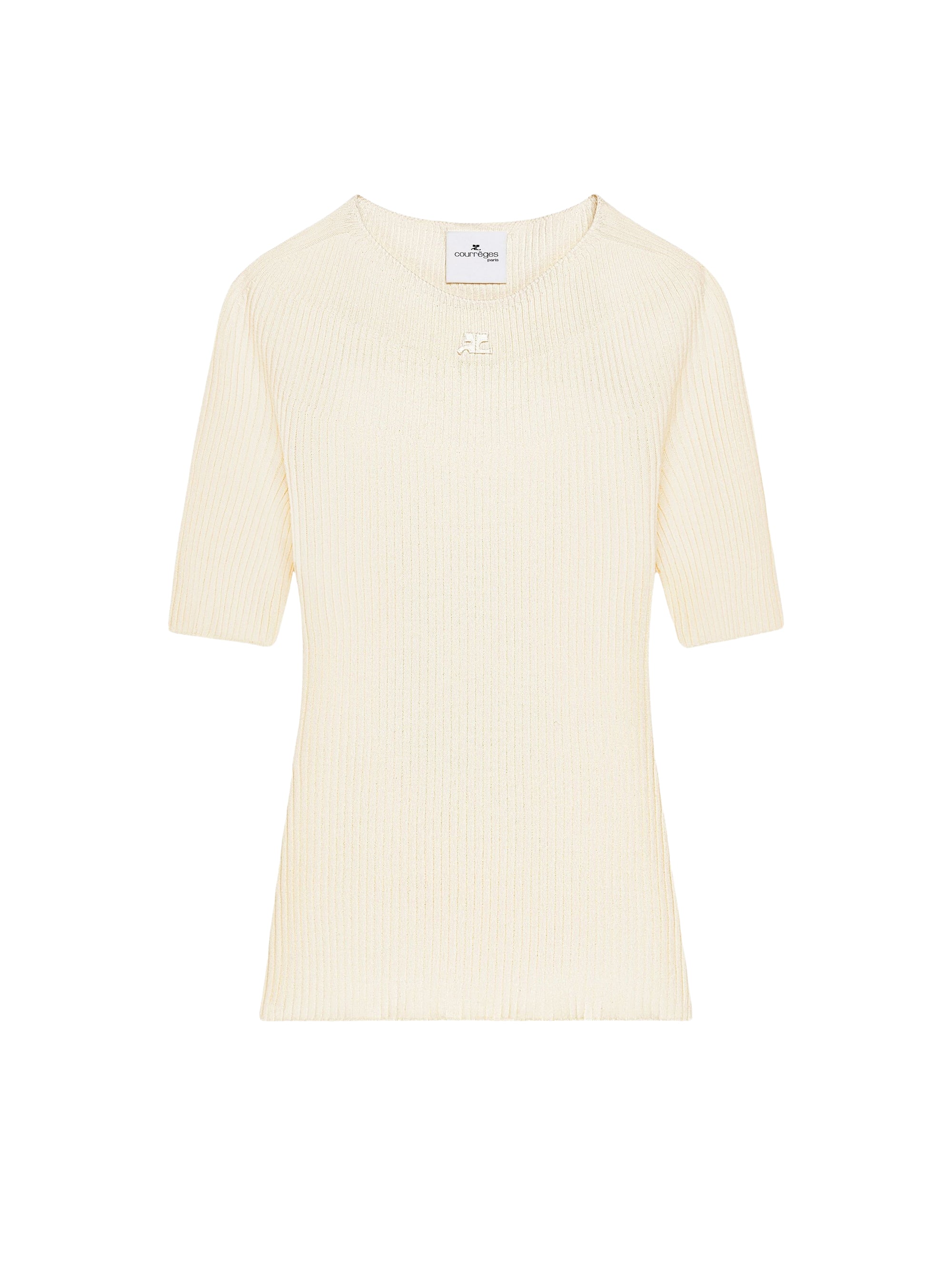 Solar light rib Sweater - White