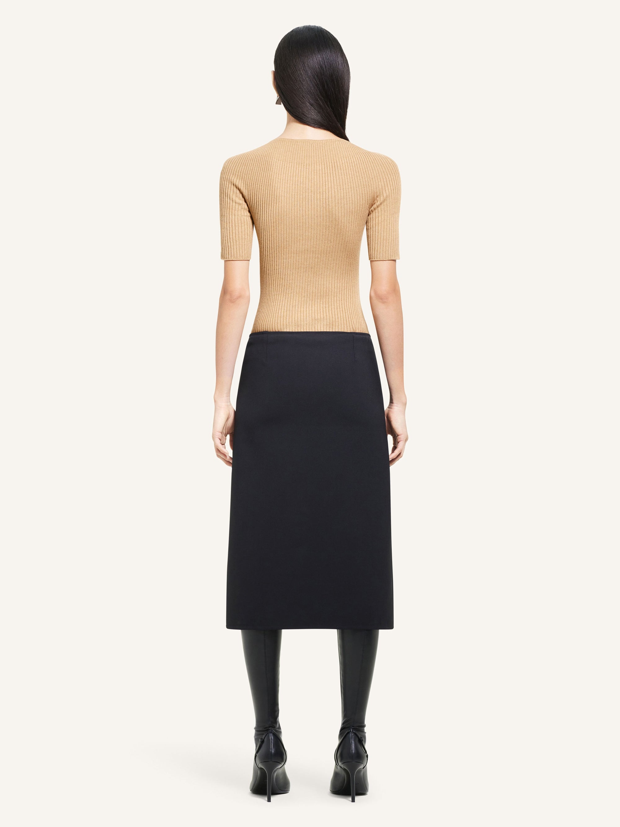 Solar light rib Sweater - Brown
