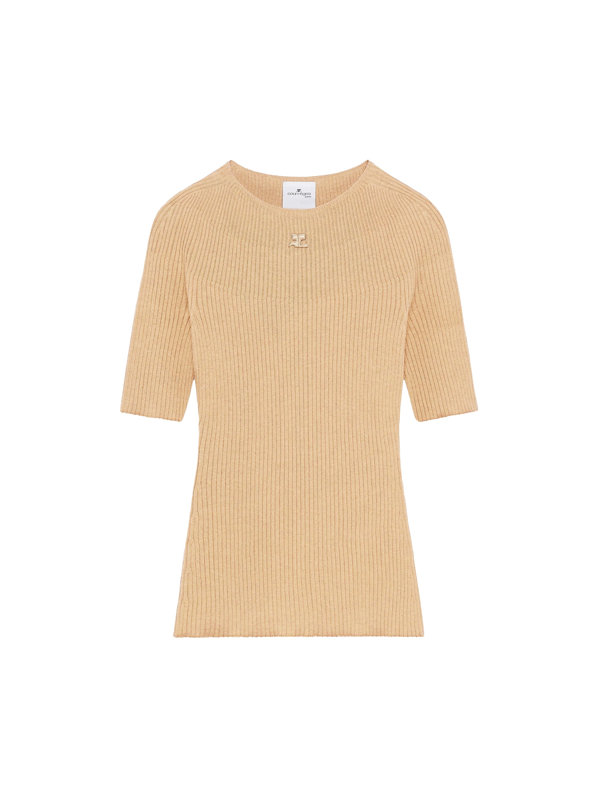 Solar light rib Sweater - Camel