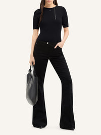 Solar light rib Sweater - Black