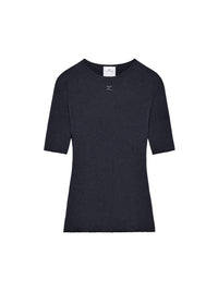 Solar light rib Sweater - Black