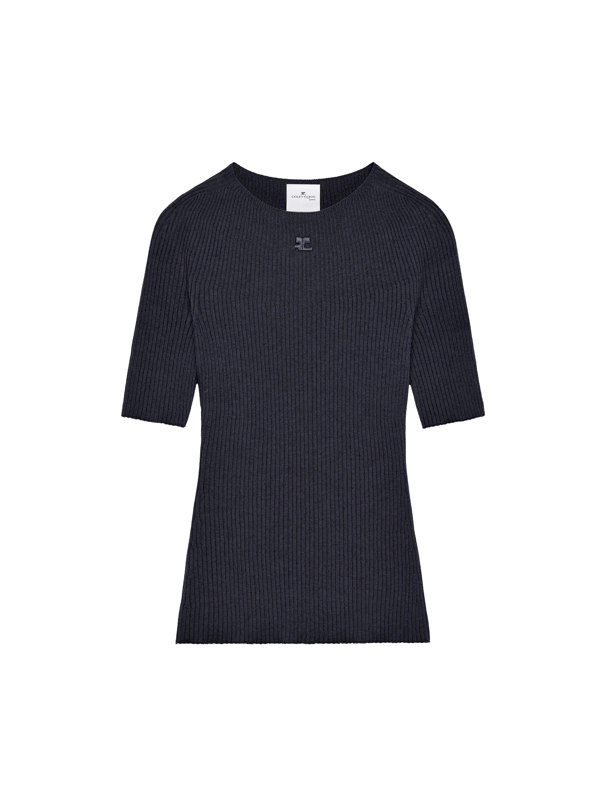 Solar light rib Sweater - Black